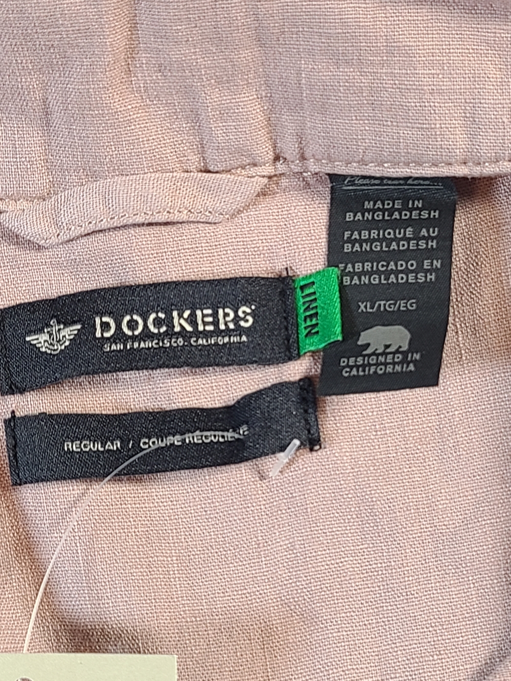 Dockers Blush Pink Womens XL V-Neck Linen Blend Stylish Dress - Picture 5 of 13